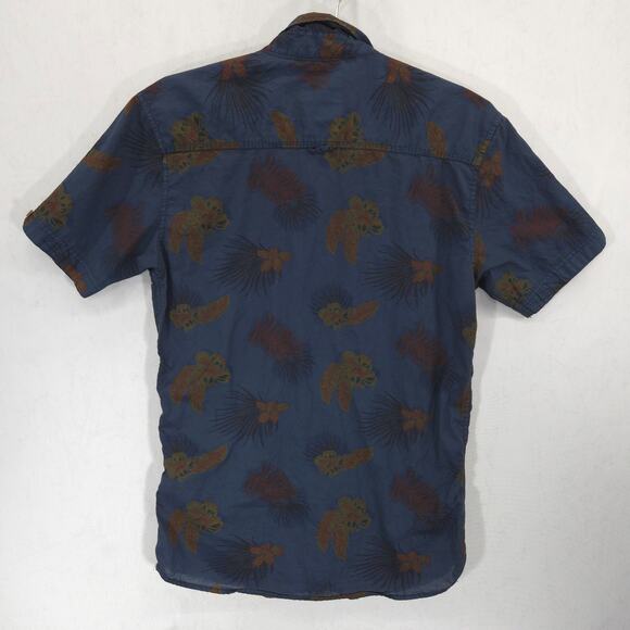 Cotton On Shirt Mens Small Navy Blue Hawaiian Tropical Short Sleeve Button Down - Picture 8 of 12